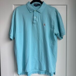 Polo by Ralph Lauren Blue Pique Cotton Polo